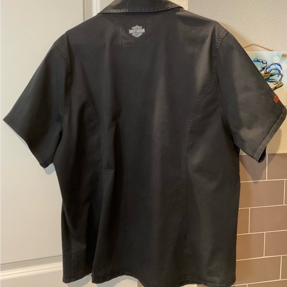 HARLEY DAVIDSON Women’s Sz 1 XL Black Button Up Short Sleeve - Picture 4 of 4
